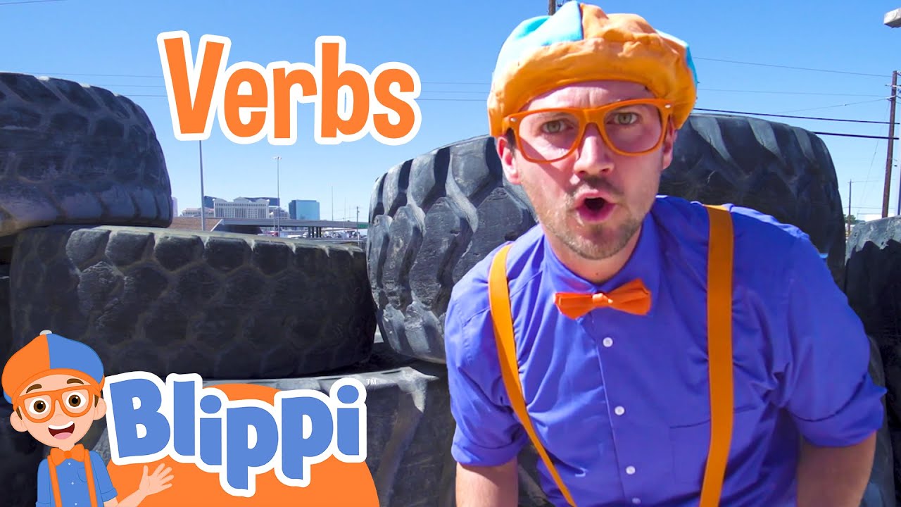 Learning Verbs With Blippi And The Excavator Digger | Construction Vehicles For Kids