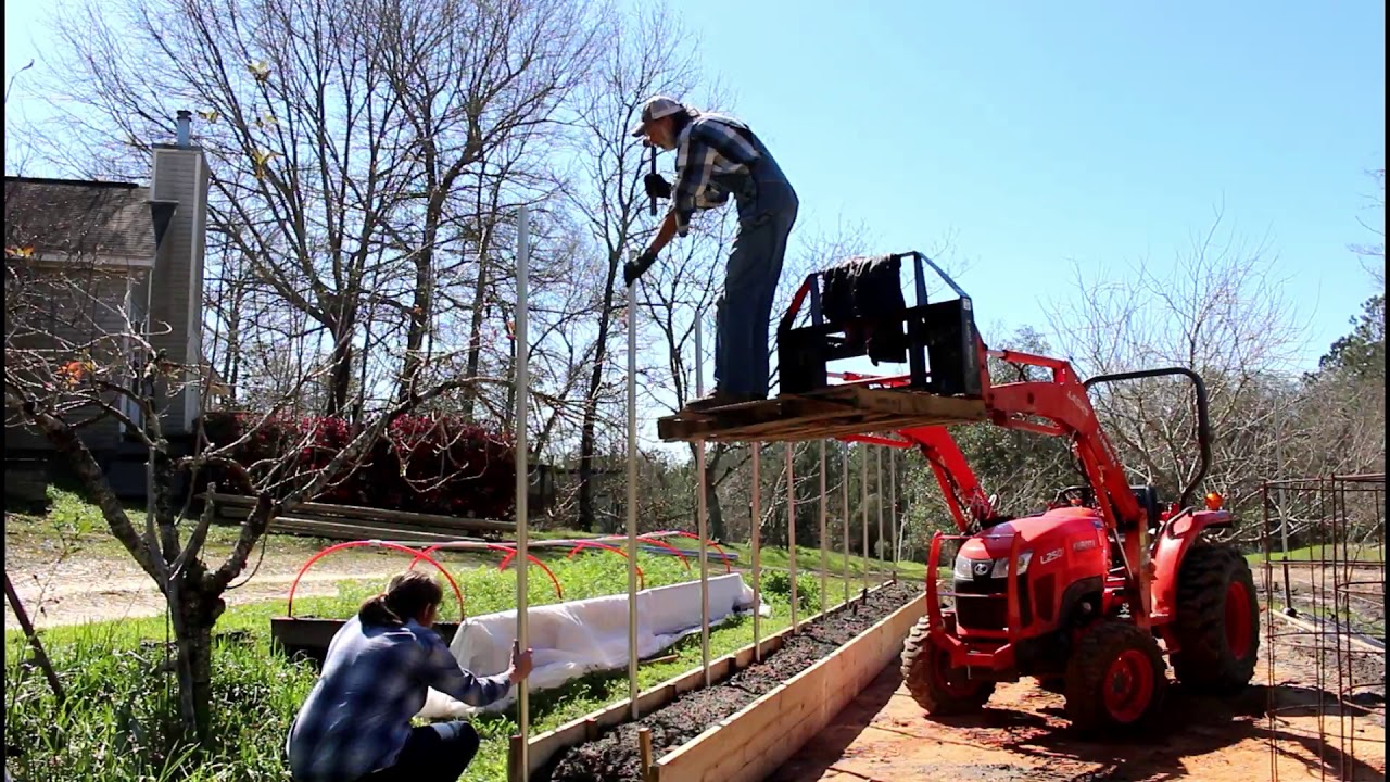 How to Build a High Tunnel/Greenhouse  | Installing Ground Stakes  | Part 3