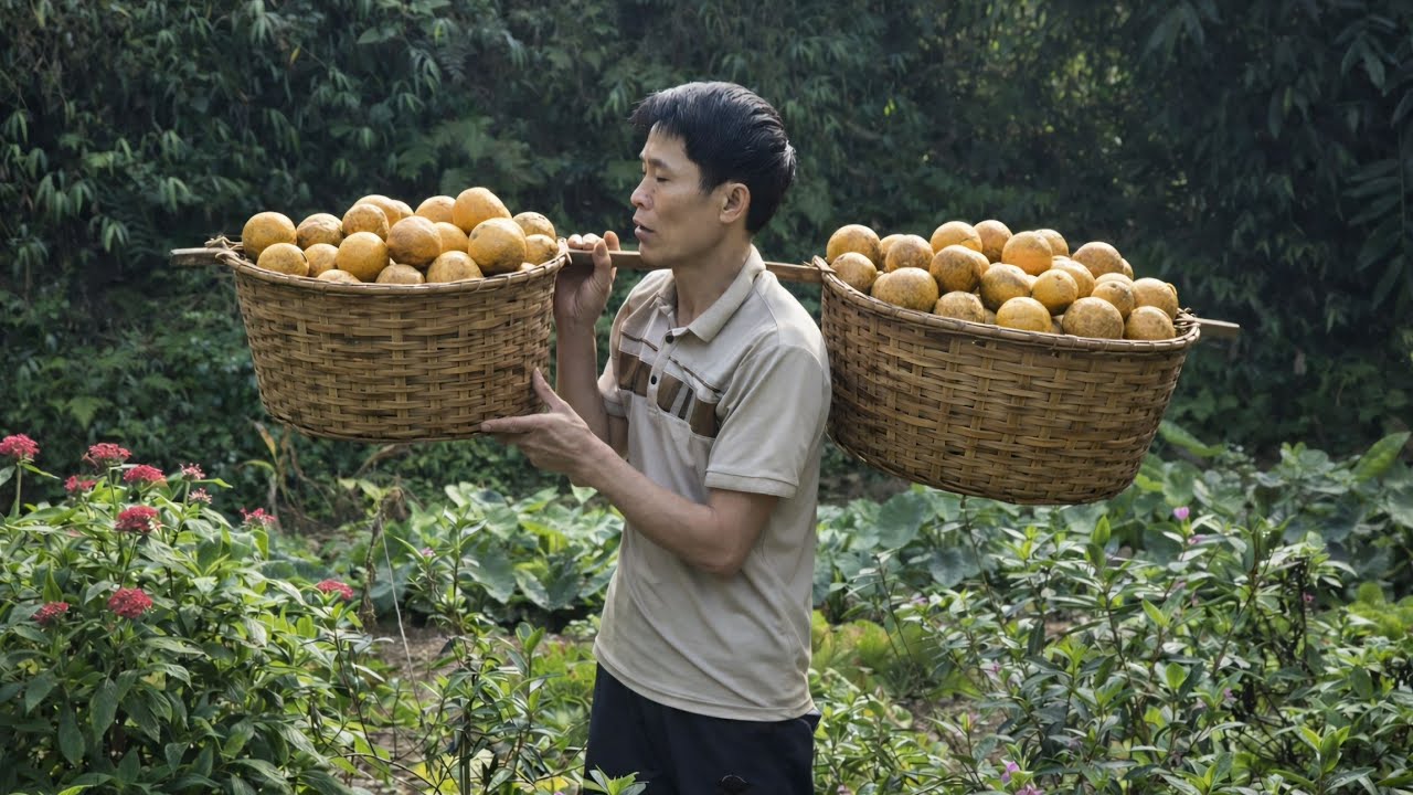 Massive Sapodilla Harvest - goes to the Market to sell Rustic Village Cooking | Solo Rural Life