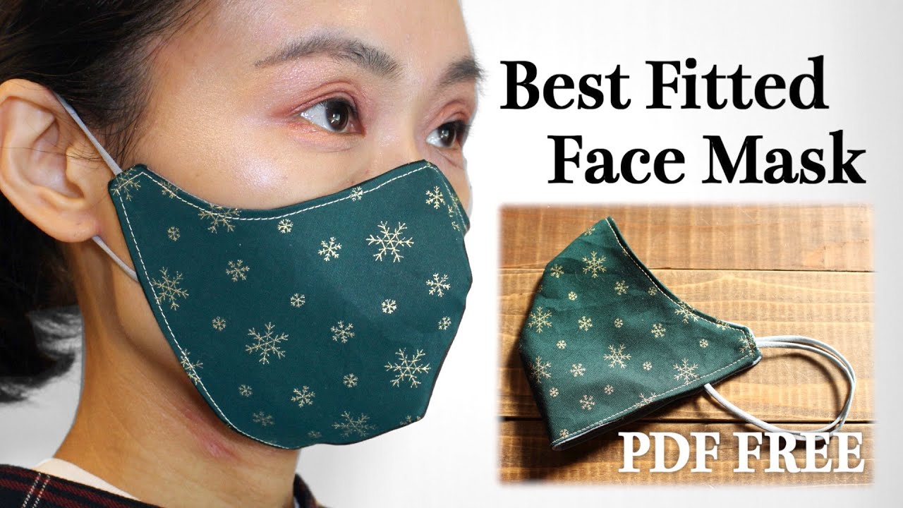BEST FITTED Face Mask Sewing Tutorial😷 PDF Printable 3D Mask Pattern