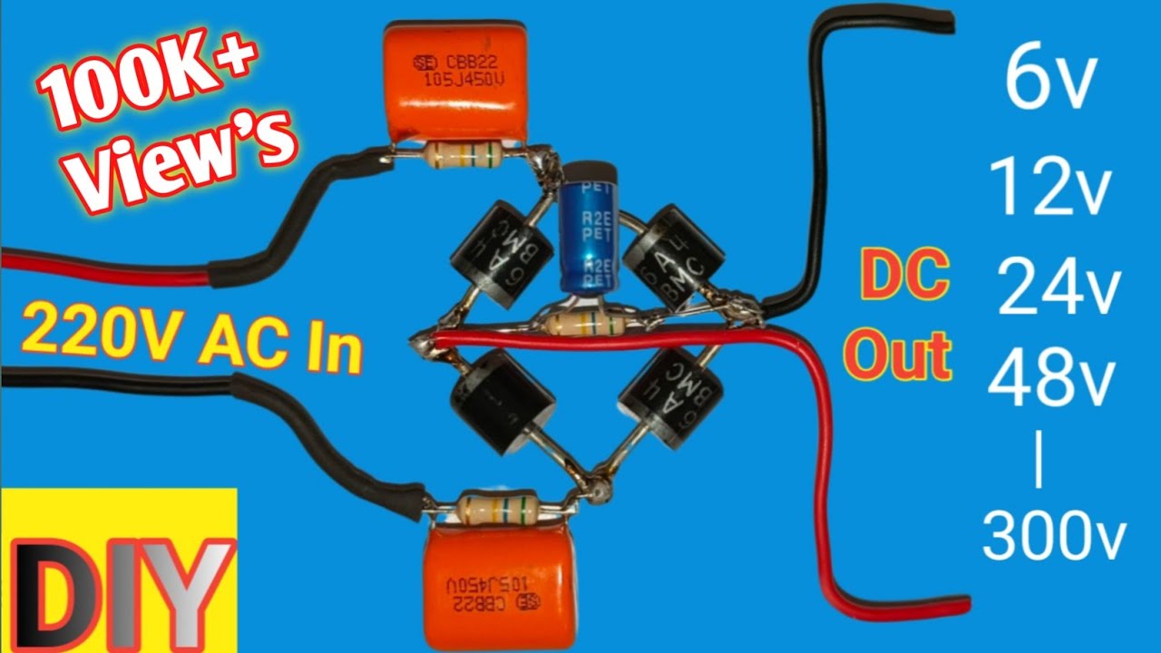 220 Volt AC To 6/12/24/48/300 Volt DC LED Driver Circuit || 100% Working ||
