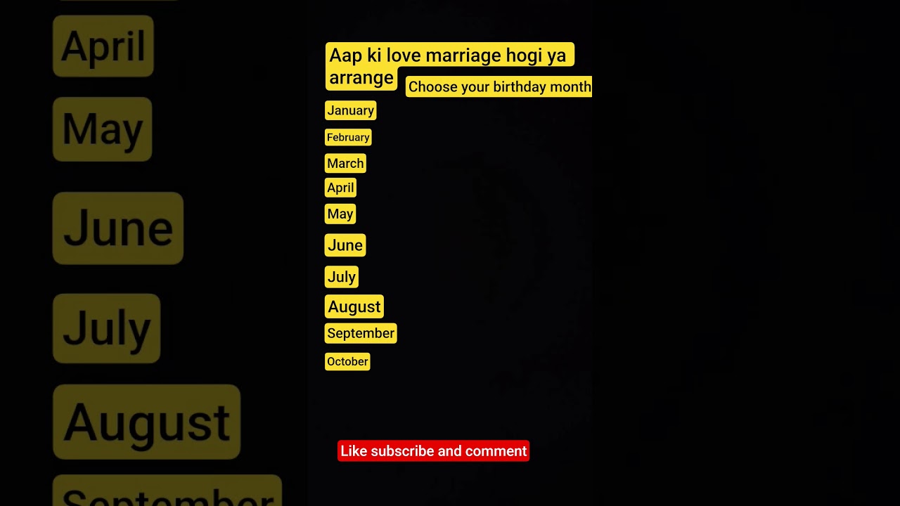 choose your birthday month