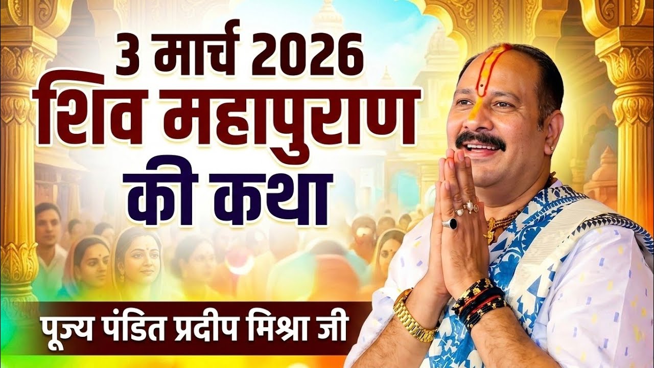 3 मार्च 2026 | शिव महापुराण की पावन कथा | पूज्य पंडित प्रदीप मिश्रा जी | सुनने से बदल जाएगा जीवन