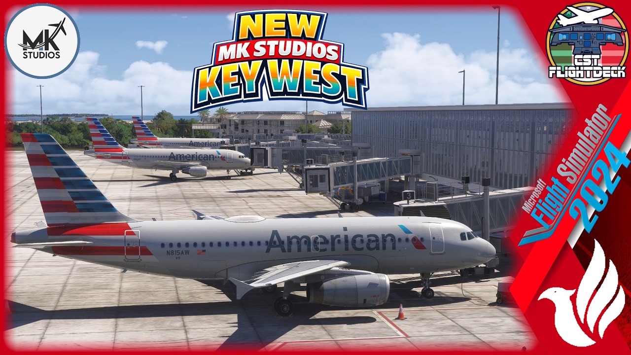 🔥NEW MK-STUDIOS KEY WEST 🌴 American Fenix A319 to Charlotte & Back | #msfs2024 #vatsim