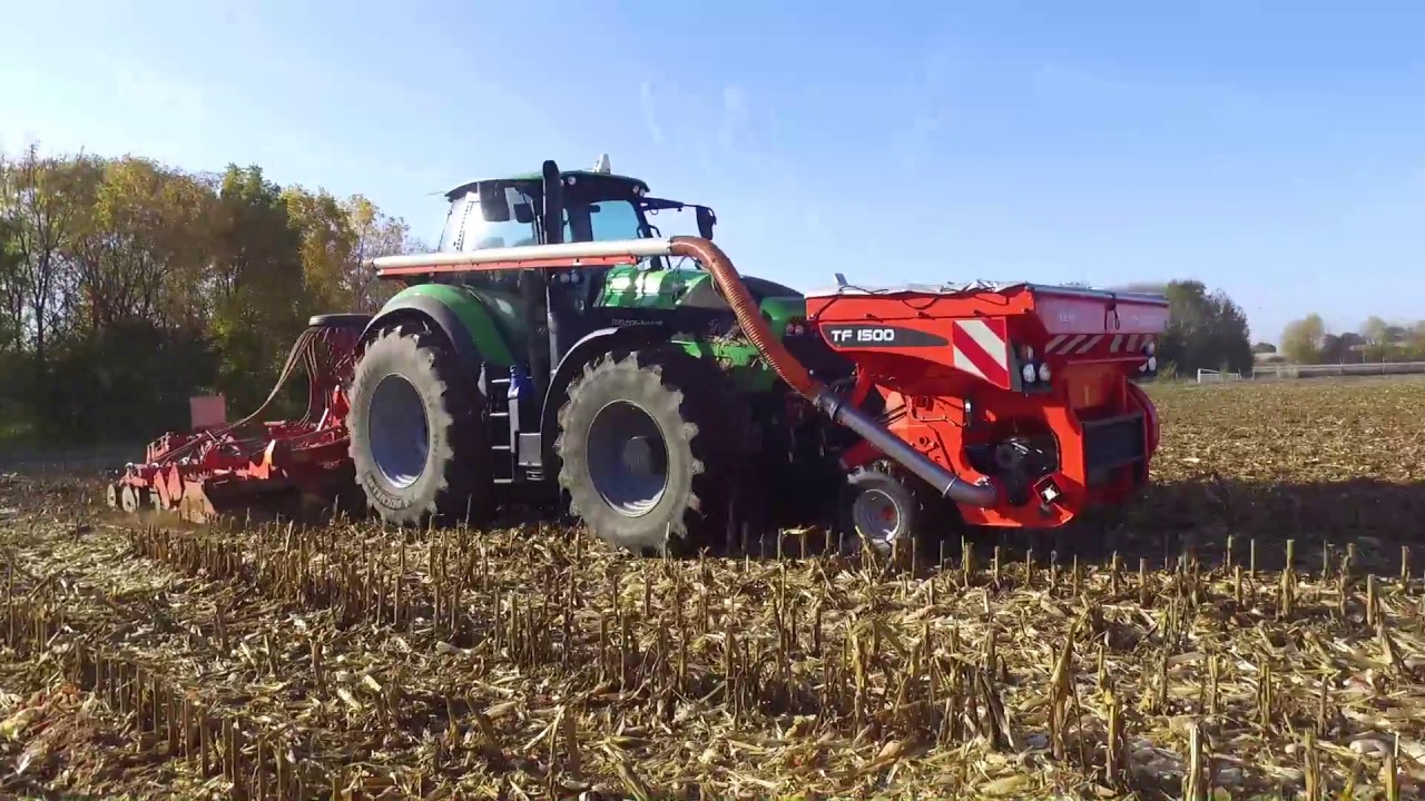 SEMIS DE BLE  |DEUTZ-FAHR TTV 7250 / SEMOIR KUHN 5 M TREMIE FRONTAL
