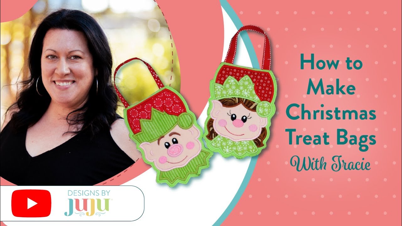 How to Make an In The Hoop Christmas Treat Bags | Designs by JuJu