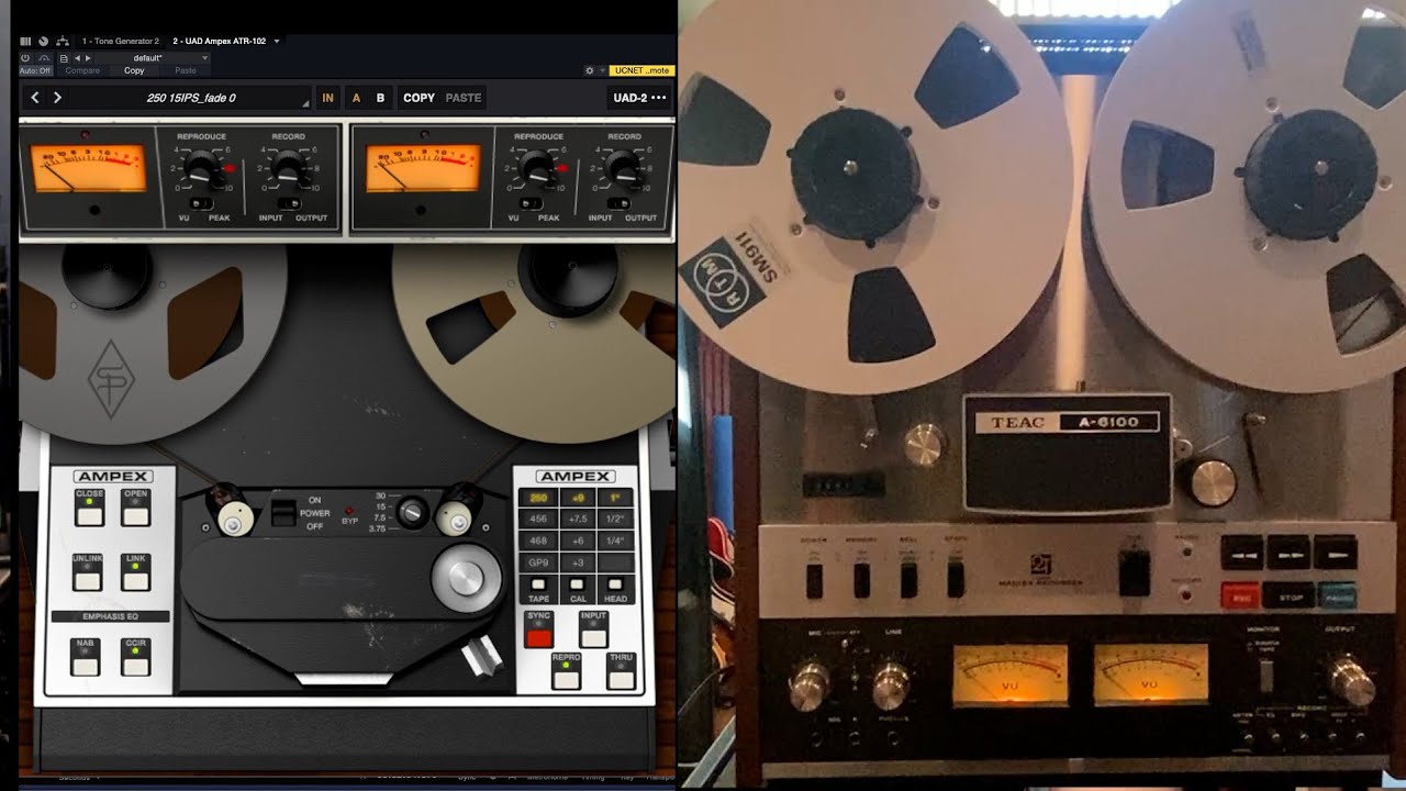 UAD Tape Plugin vs Real Tape Recorder Shootout. Which Sounds Better? You Be the Judge.