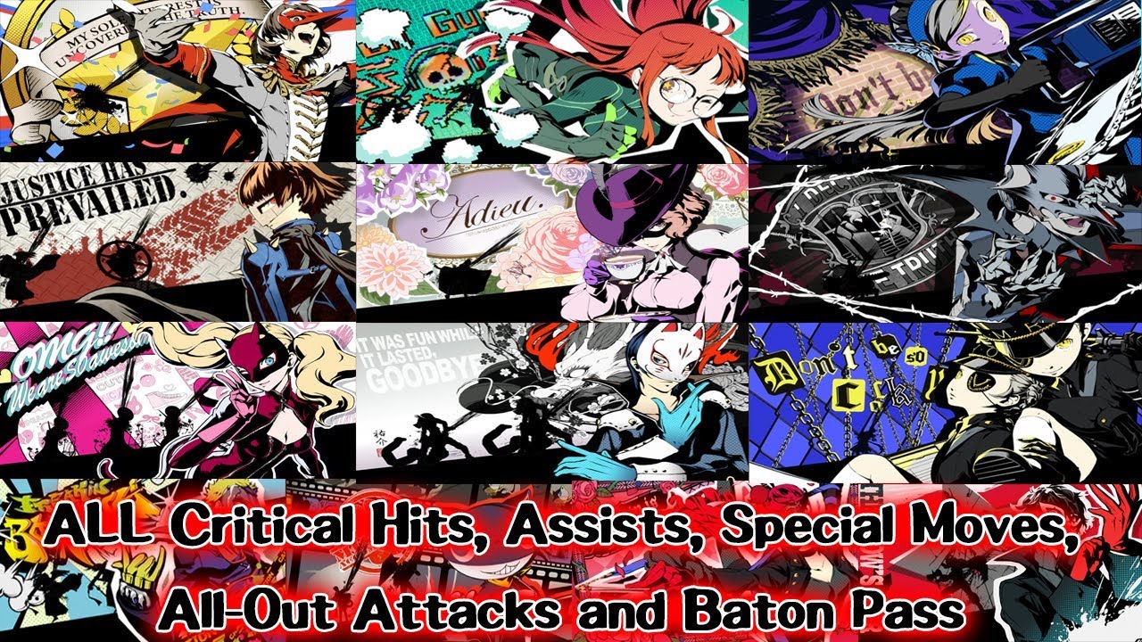 Persona 5 The Royal - ALL Critical Hits, Assists, Special Moves, All-Out Attacks & Baton Pass