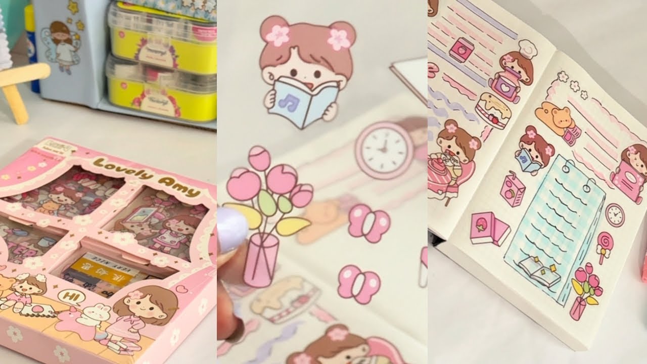 ASMR Kawaii Stickers Journaling 🩷 Cute Kawaii stickers | CraftyBlueHeaven 