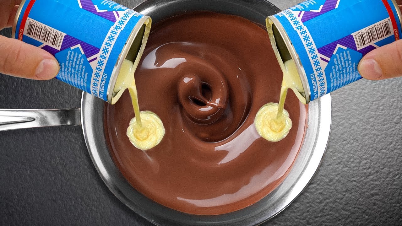 Взбейте сгущенку с шоколадом! Всего 3 ингредиента! Самый вкусный десерт, который я когда-либо ела!