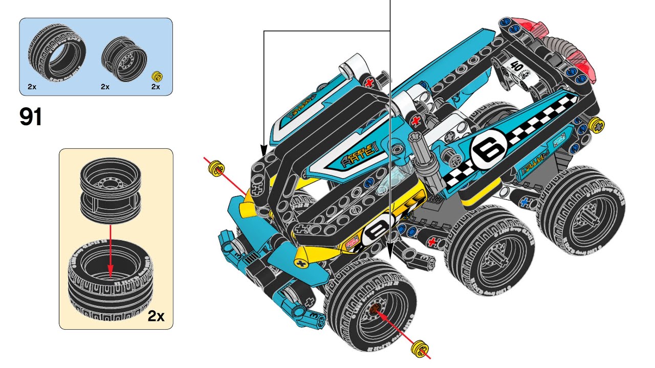 LEGO Technic (42058 + 42059), Power Racer - инструкции по сборке