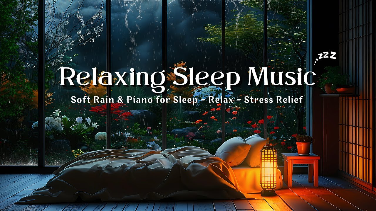 Peaceful Sleep Music with Soft Rain 🎹 Gentle Piano for Deep Sleep and Calm Nights