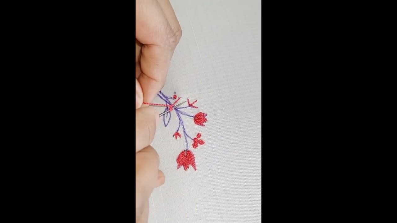Easy hand embroidery flower design... Hand art... Hand crafts..