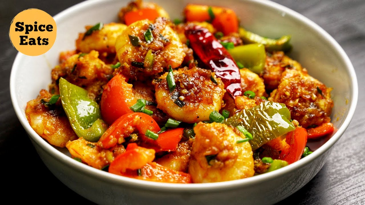 Shrimp and Pepper Stir Fry | Stir Fry Prawns | Spicy Garlic Shrimp Stir Fry