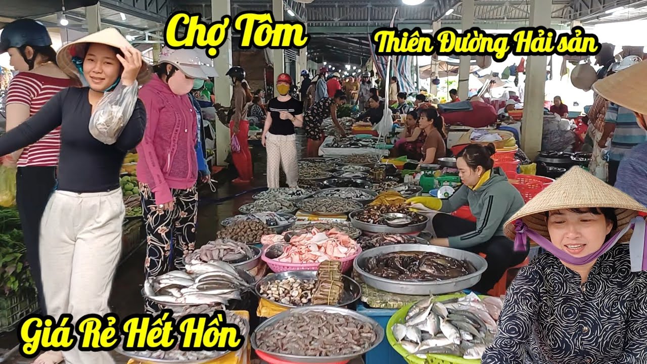 Ngập tràn Hải sản giá rẻ, Chợ Gò Quao - Kiên Giang, đầy ấp Tôm Càng, bên đắc bên ế