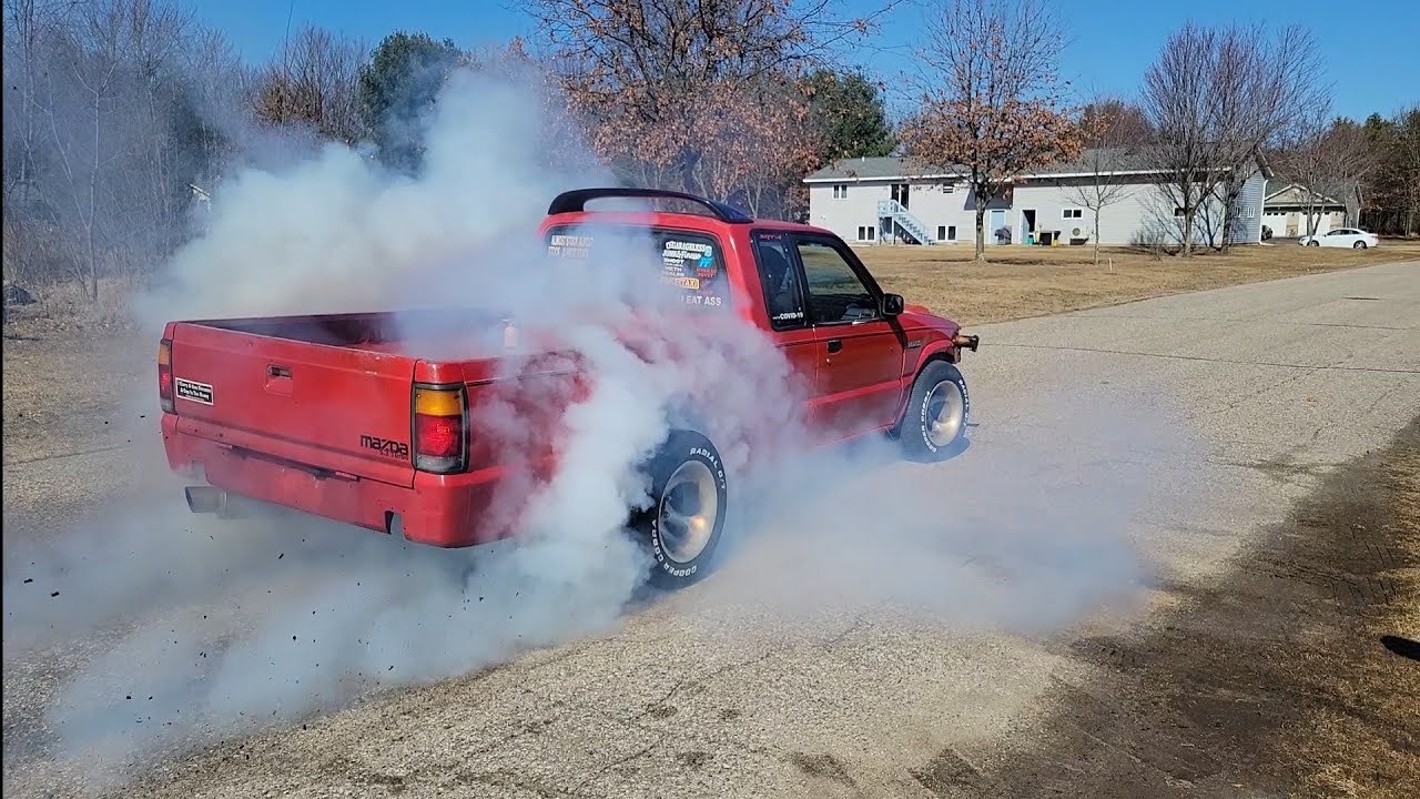 ALMOST STOCK *mazda b2200 drift truck big brake kit 5 lug swap!!!!