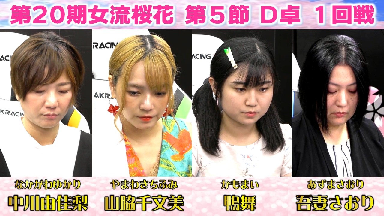【麻雀】第20期女流桜花Aリーグ第５節D卓１回戦