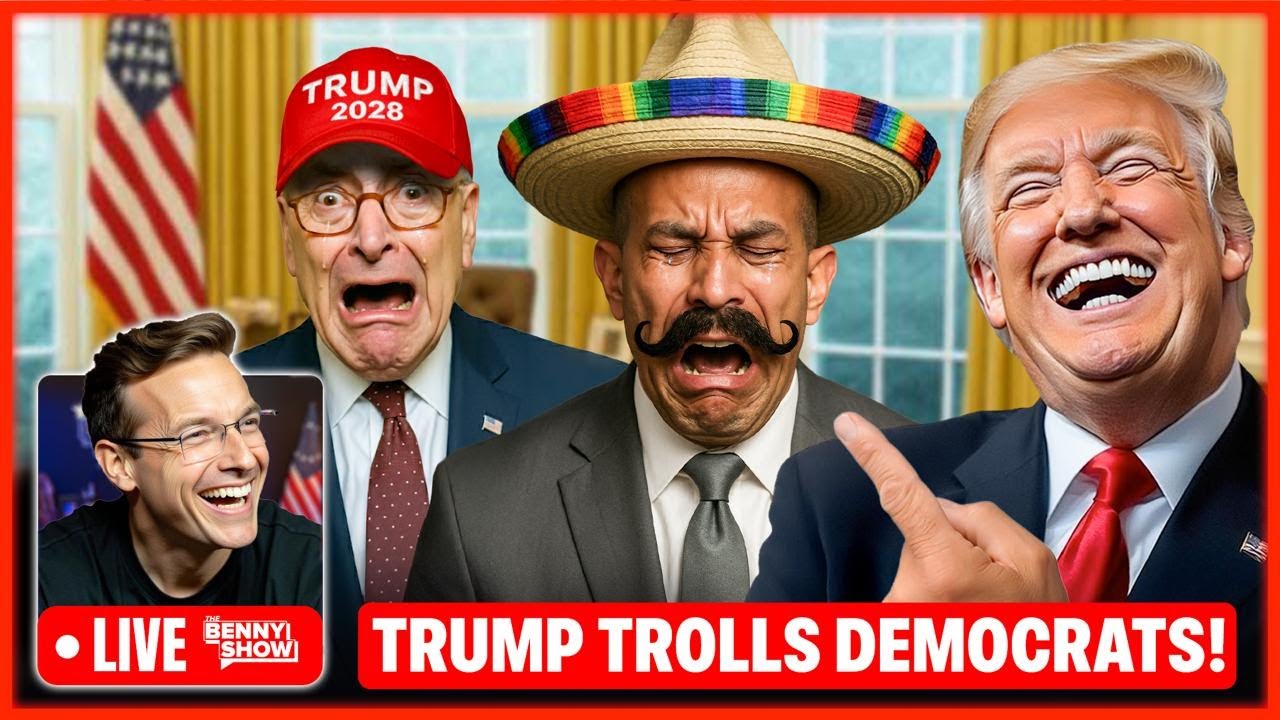 Democrats Throw Hysterical MELTDOWN As Trump Gives Them 'Trump 2028' Hats, Trolls With 'Racist' Meme