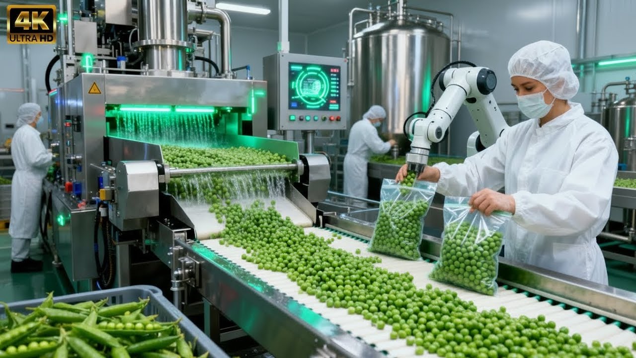 How Green Peas Are Made: Full Factory Process From Farm to Packaging (Full Process)