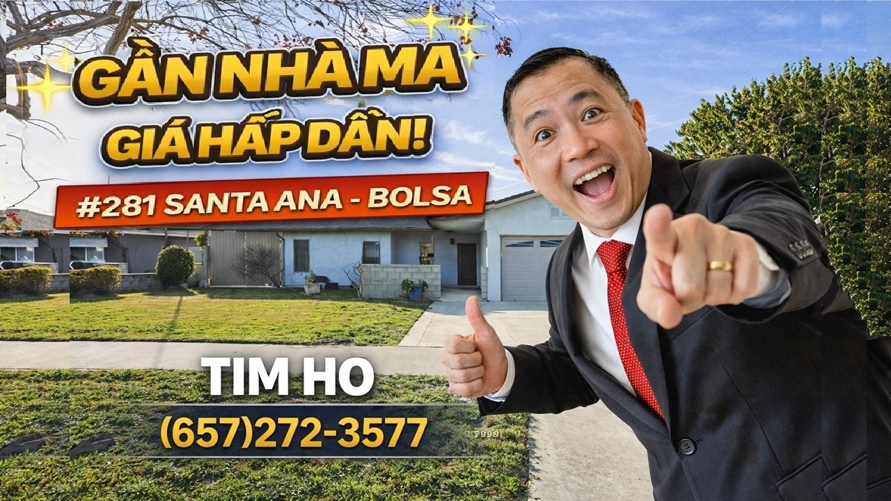 281. SANTA ANA, GẦN NHÀ MA-GIÁ HẤP DẪN, ĐẤT LỚN 7,204 SQFT, 4 NGỦ 2 TẮM, 1,310 SQFT. GIÁ $889,999.