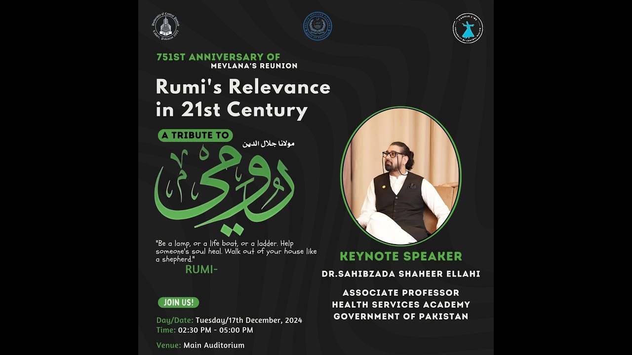 Rumi's Relevance in 21st Century | Dr Shaheer Ellahi | UCP Lahore