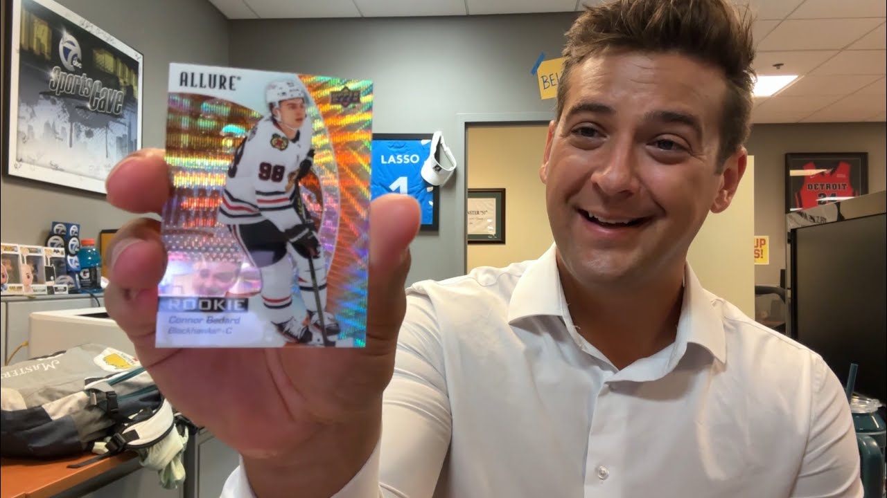 Box break: 2023-24 Upper Deck Allure hockey cards scores a Connor Bedard orange slice rookie card
