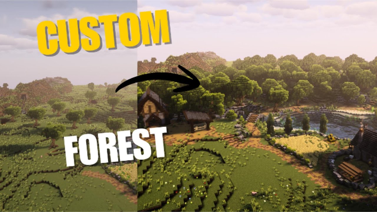 I Built This Custom Forest for a Lumber Mill in Minecraft…