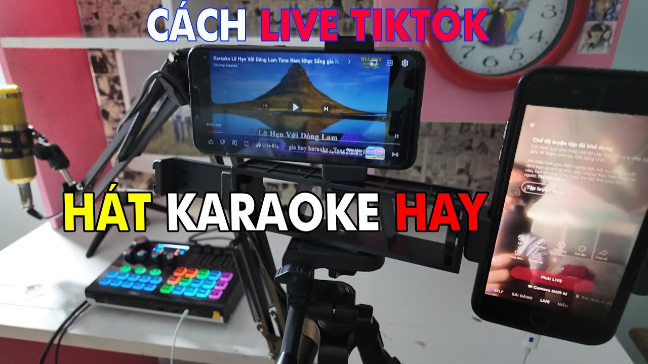 Cách live hát karaoke lên TikTok bằng Mic và Soucard rất hay
