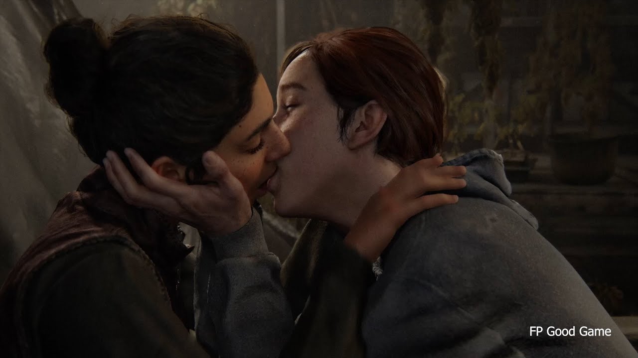 TLOU2 Элли поцелуй Дины катсцена The Last Of Us 2