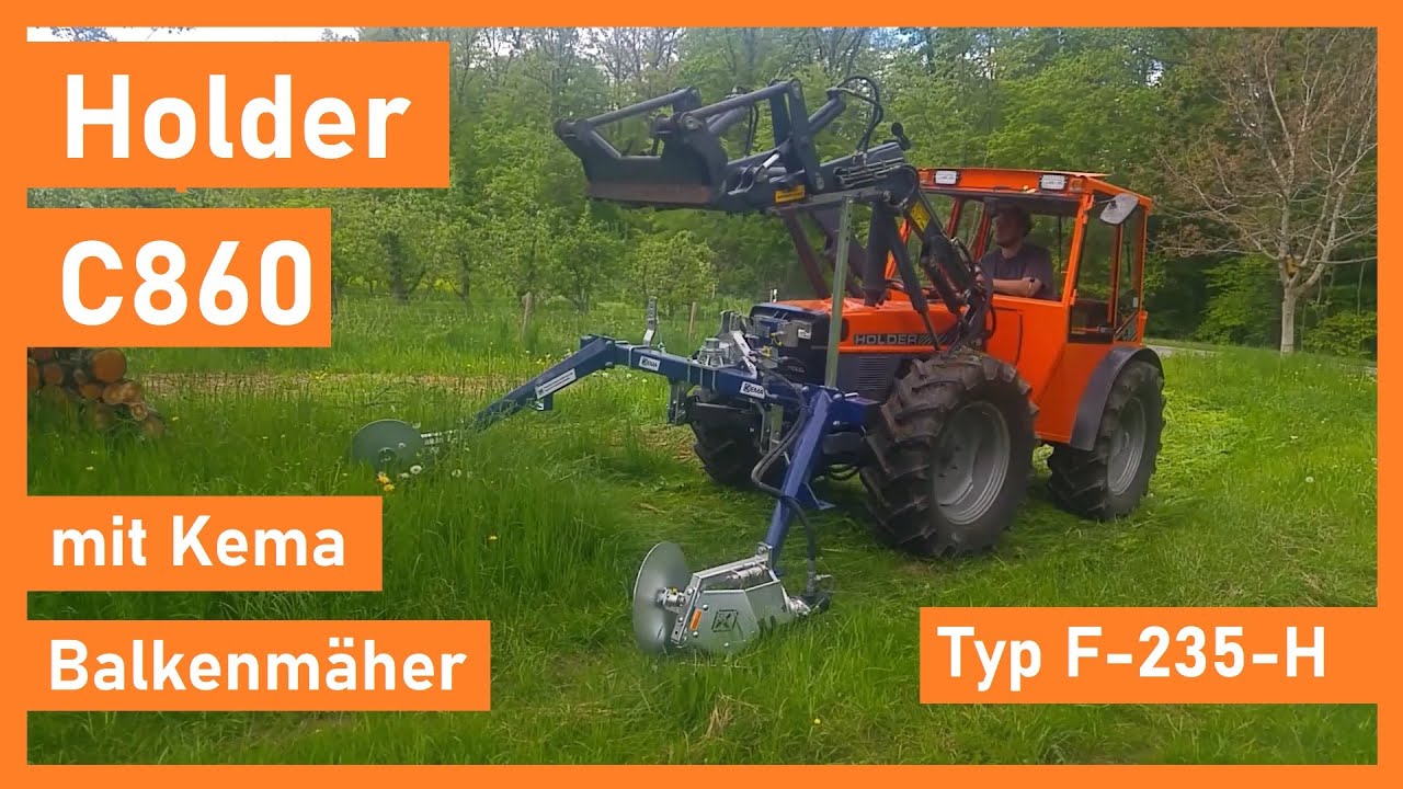 Holder C860 mit Frontlader | Kema Mähbalken | Typ F-235-H | Fronthydraulik