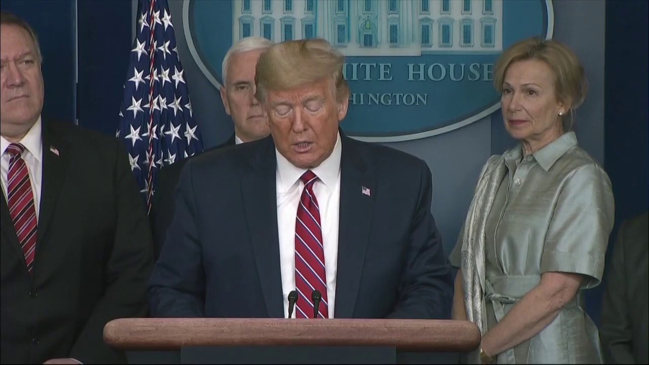 СМОТРИТЕ: Президент Трамп и целевая группа по борьбе с коронавирусом представляют обновленную инф...