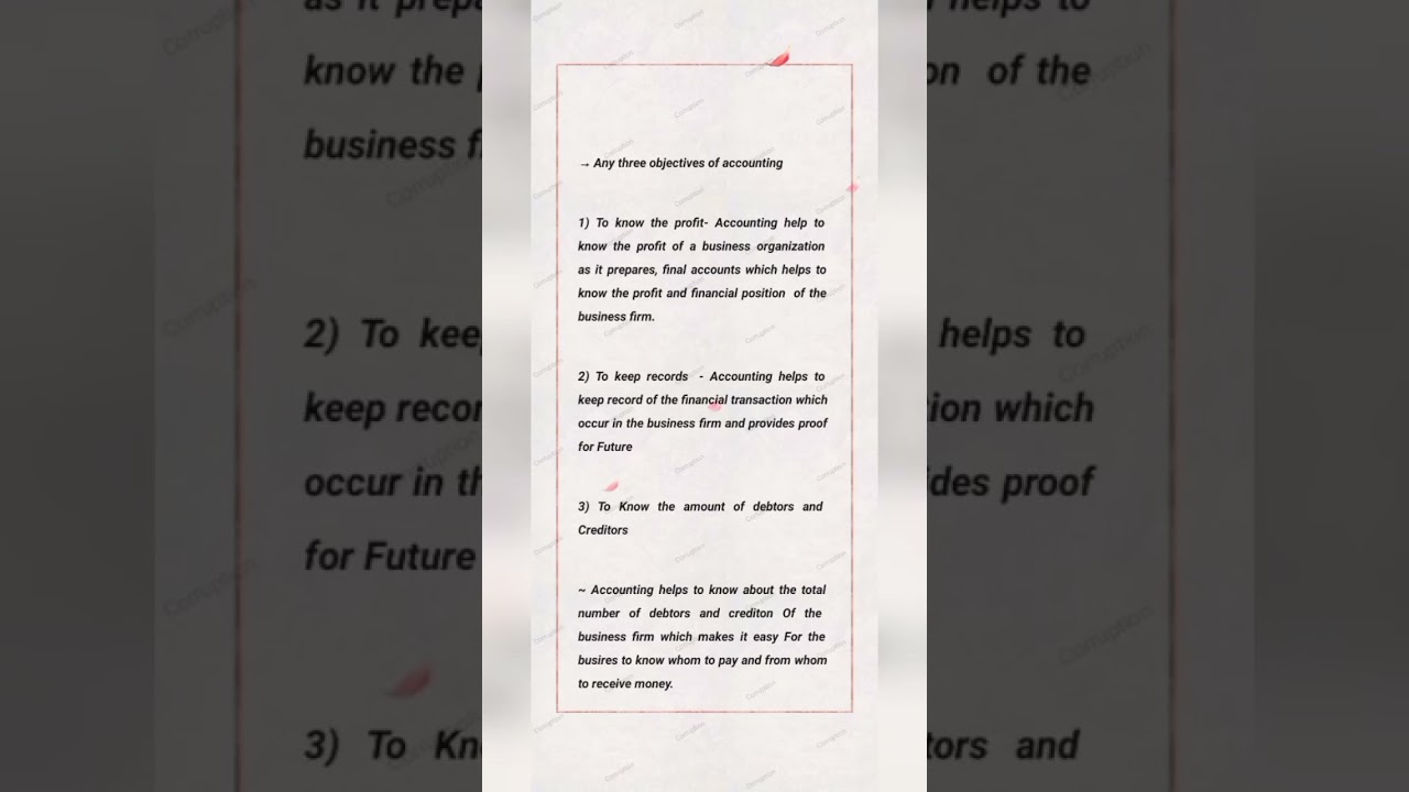 Objectives of accounting