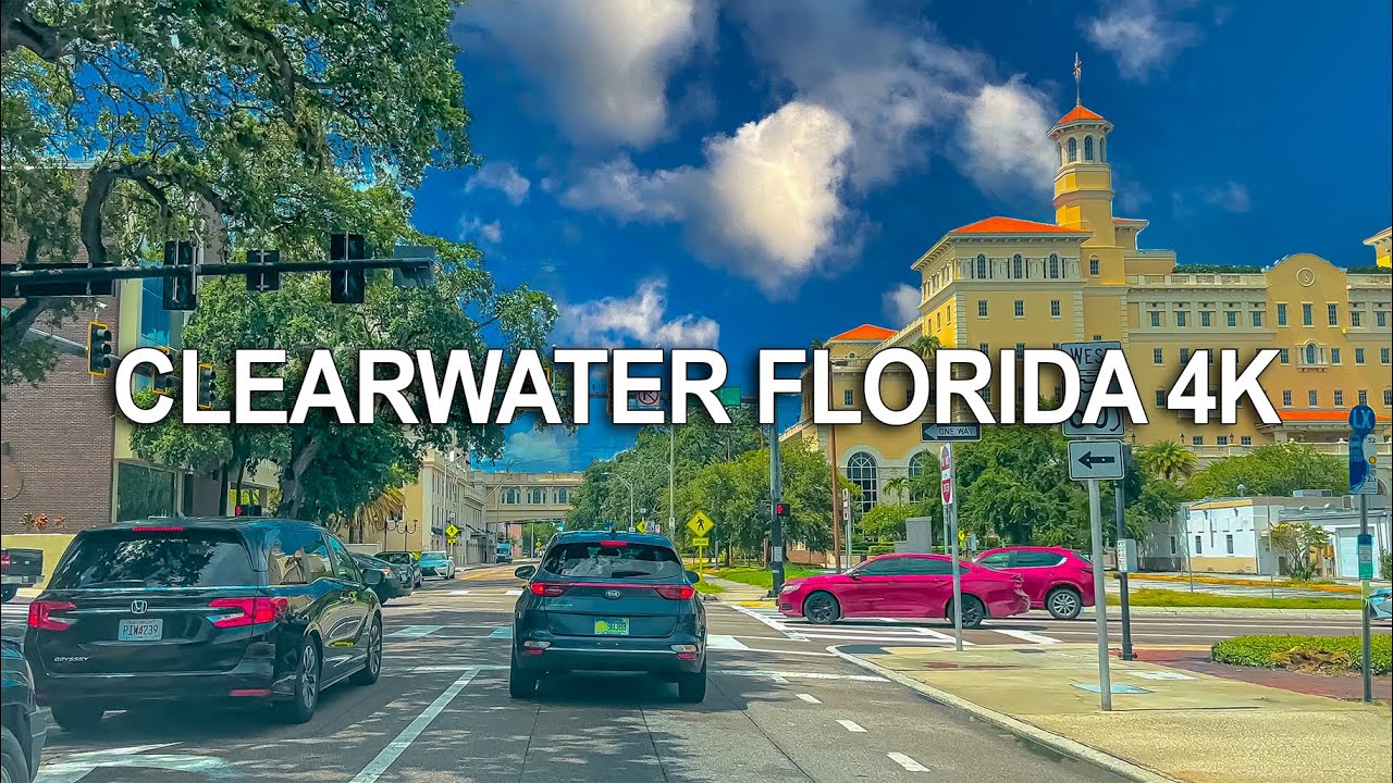 Driving Florida 4K Clearwater Beach to Palm Harbor FL