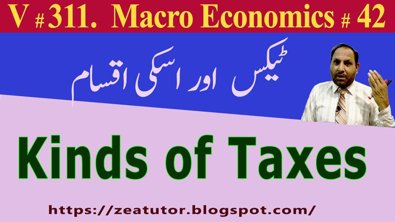 Kinds of Taxes, Macro Economics lectures in Urdu/Hindi, Sir Zafar