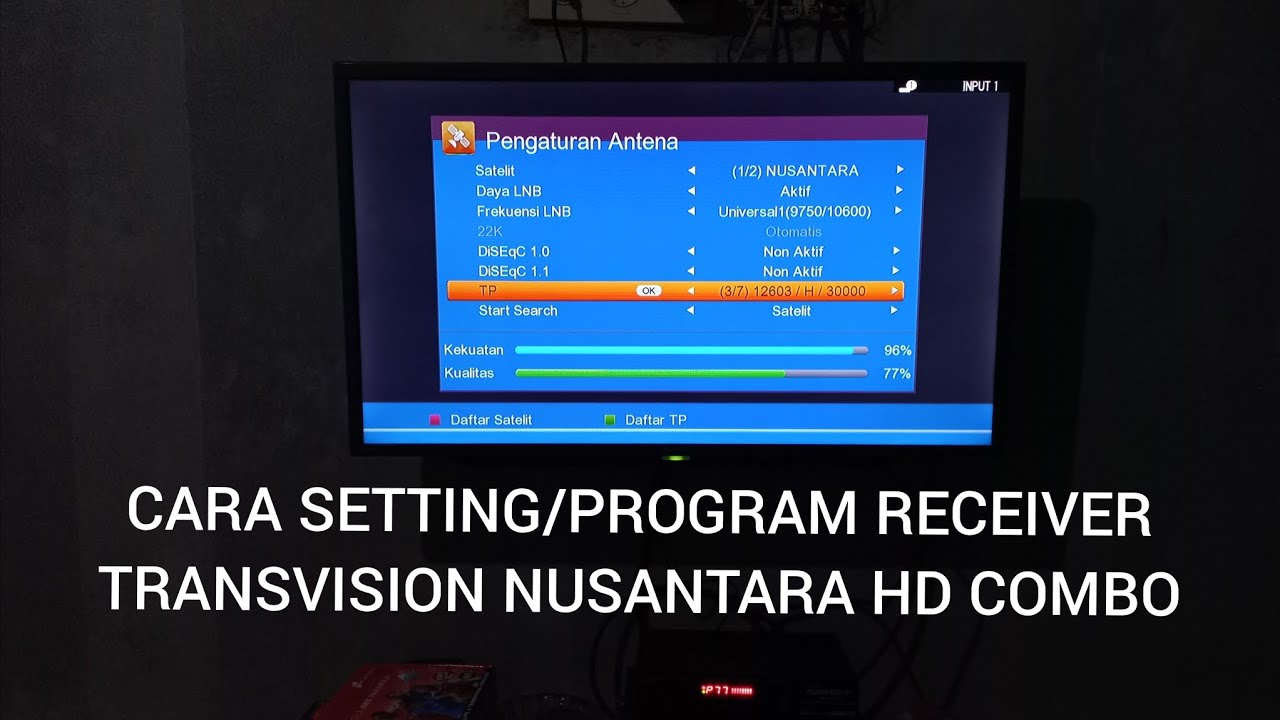 CARA SETTING/PROGRAM RECEIVER TRANSVISION NUSANTARA HD TN - 01 COMBO