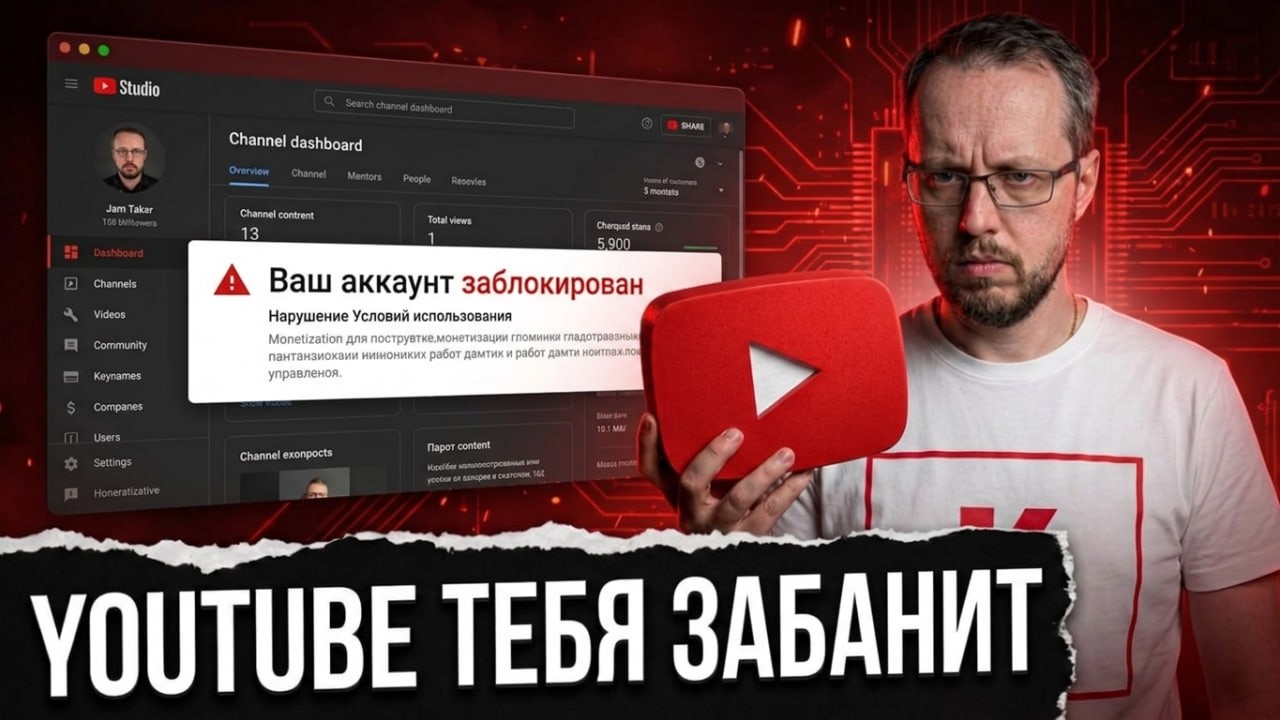 НОВАЯ ВОЛНА БЛОКИРОВОК. АЛГОРИТМ YOUTUBE СЛОМАН. Причина: inauthentic content / ИИ-видео