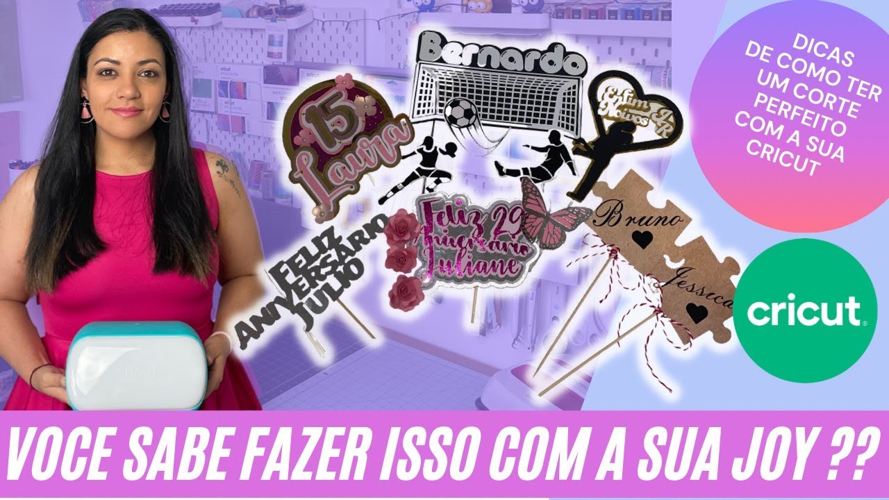 Como fazer topo de bolo com a Cricut Joy! 3 tipo de topo de bolo fácil de cortar!