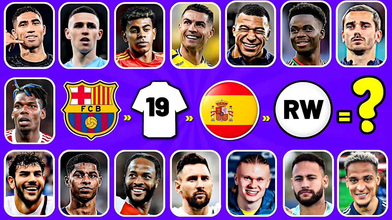 Guess The Player by flag, Club, Jersey Number and Position | FOOTBALL QUIZ 2025
