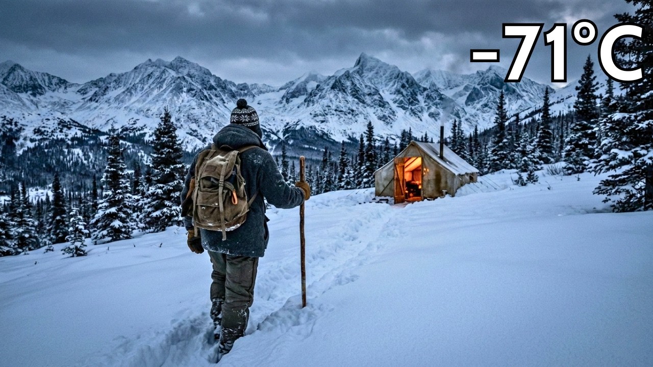 Surviving a -71°C Arctic Apocalypse: Log Cabin Shelter From Tree Trunks | Apex Survival