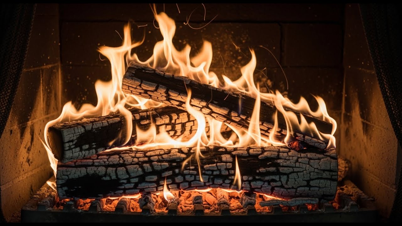 Уютная атмосфера: Горящий камин и треск дров 📚 | Fireplace for Study & Reading
