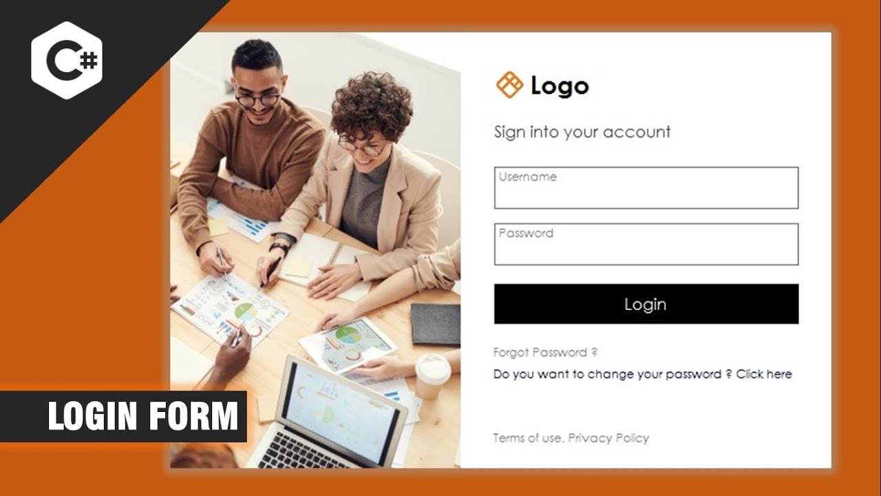 How to Customize Login Form Design Using C# - Design 3