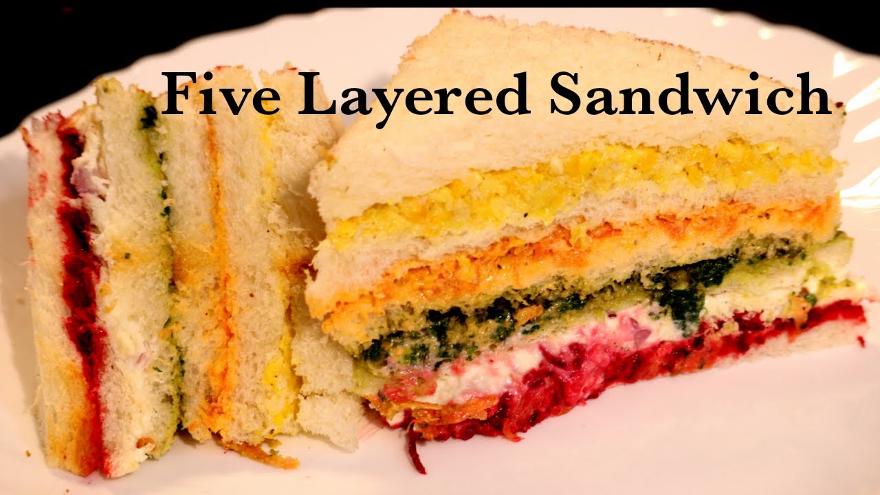 Five layer sandwich | Indian Street Food | Healthy Veg. Sandwich - Maakirasoise.com