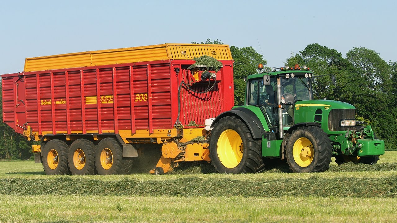 Grass Silage 2018 | John Deere 7530 + 7710 | Gras oprapen | Wielink Dronten