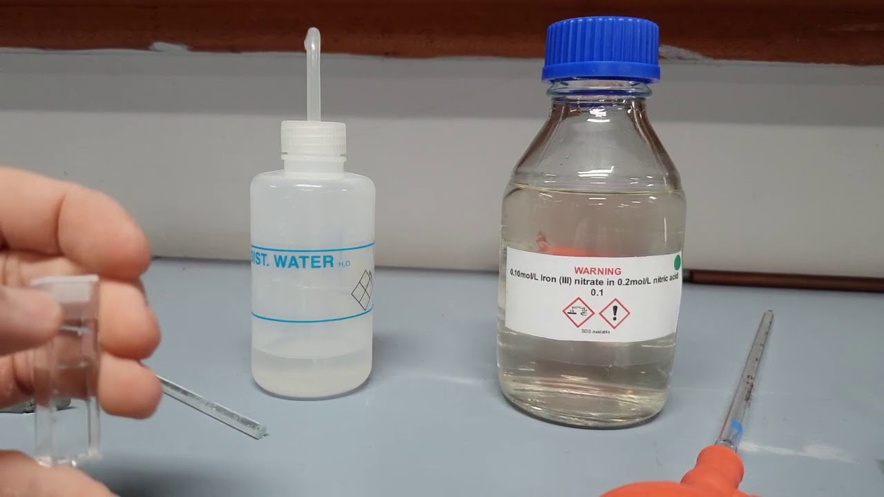 Determining K of the Iron thiocyanate equilibrium.