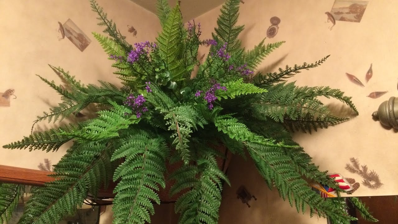 Artifical Fern Plant Hanging Basket DIY - Looks Real - Easy - Not Expensive