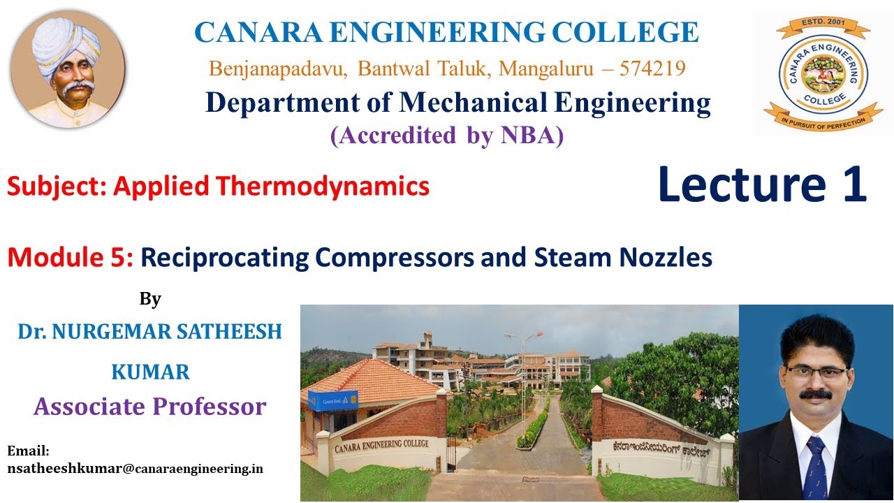 VTU ATD 18ME42 M5 L1 Reciprocating air compressor, working, terminology, polytropic  compression.