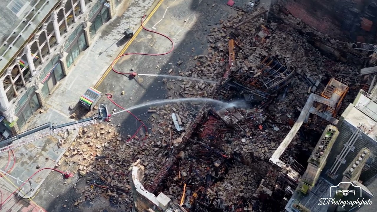 Drone Footage Reveals Devastation After Major Glasgow Central Fire 