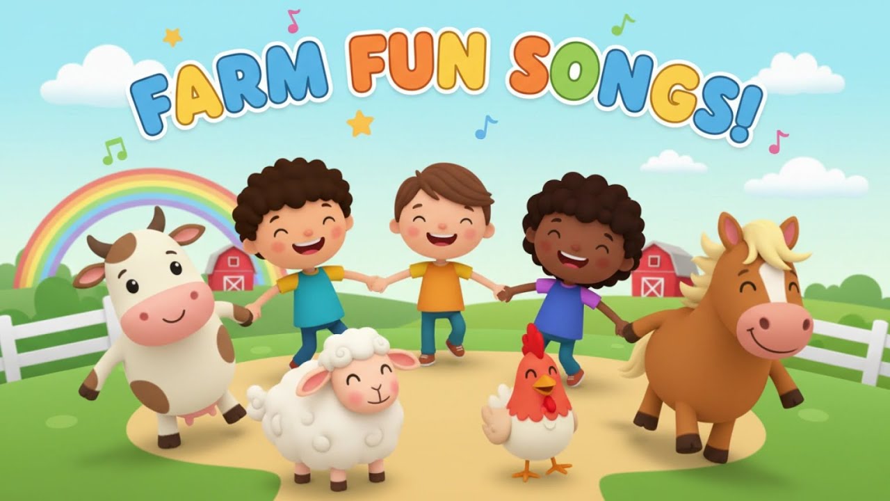 A Day at the Farm with Fun Songs | Sing and Move with Farm Animals