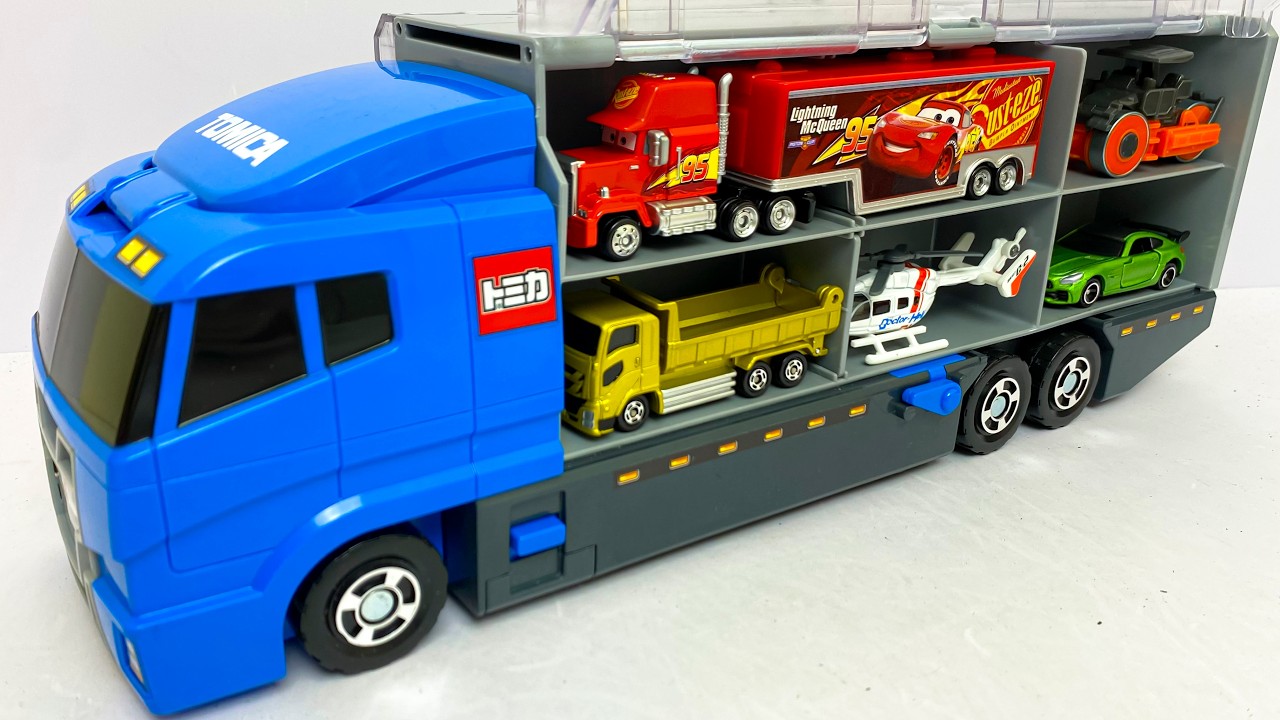 トミカ☆ランボルギーニ・トラック・バスなどを開封！コンボイに収納！ Unboxing Tomica Lamborghini, Bus & Truck Convoy!