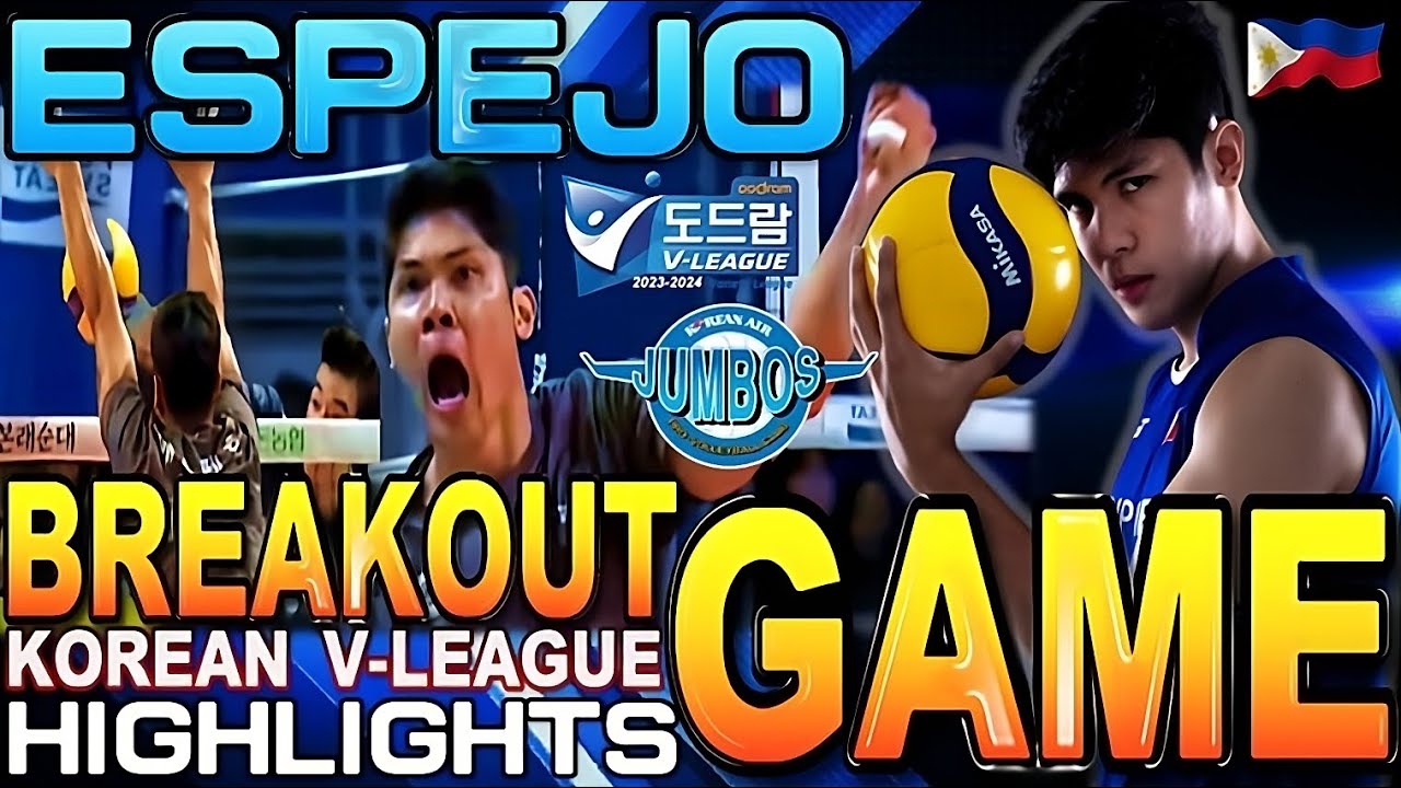 ESPEJO BREAKOUT GAME HIGHLIGHTS | KOREAN MEN V LEAGUE | JUMBOS VS WOORI CARD | #marckespejo #espejo